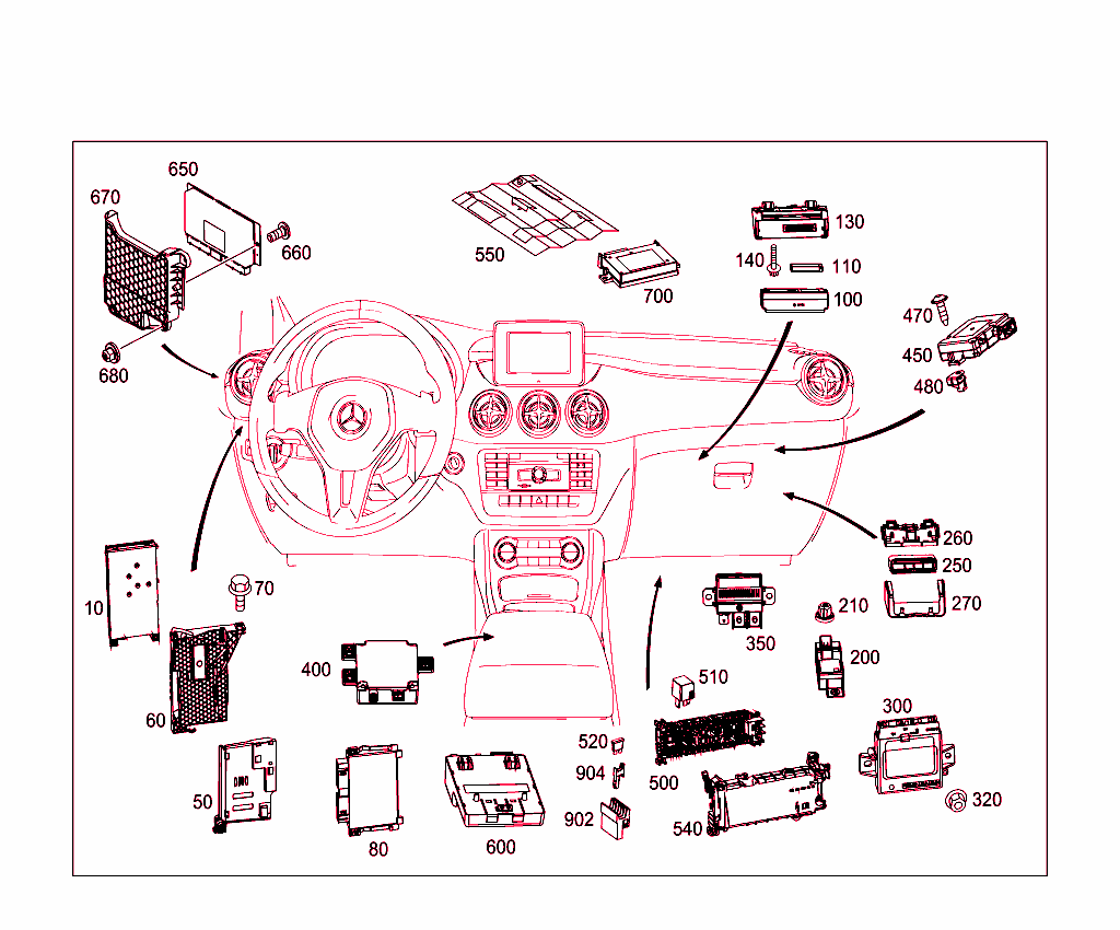 Control Units,Fuse Boxes And Relays In Interior