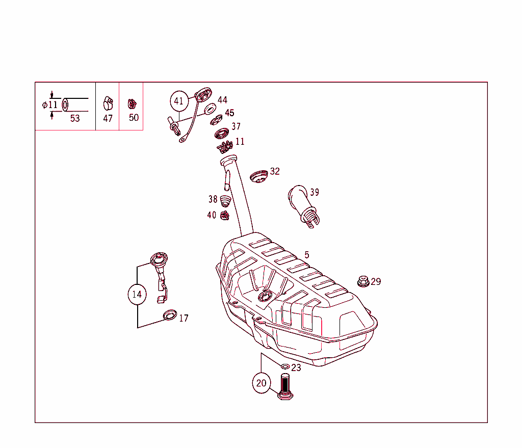 Fuel Tank With Attachment Parts