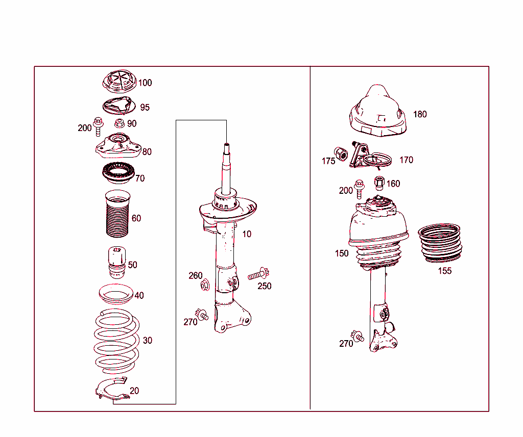 Spring Strut And Spring Strut Mounting Front