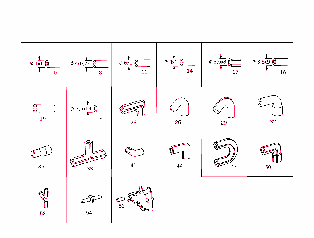 Collective Illustration Vacuum System Connecting Parts