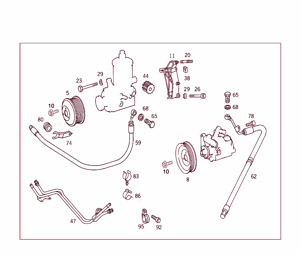 Power Steering Pump Attachment Parts