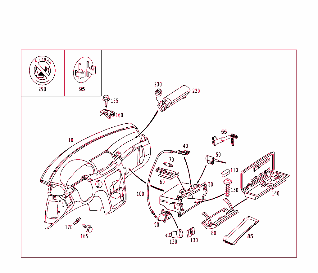 Instrument Panel And Gloves Compartment Box With Passenger Air Bag