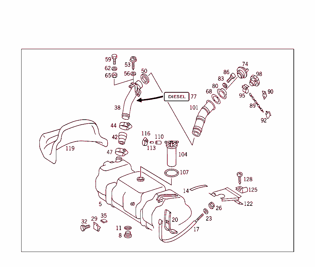 Fuel Tank With Attachment Parts