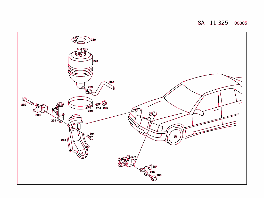 Self-Levelling Device With Level Adjustment On Front And Rear Axles (For Type R129,See Standard Version)