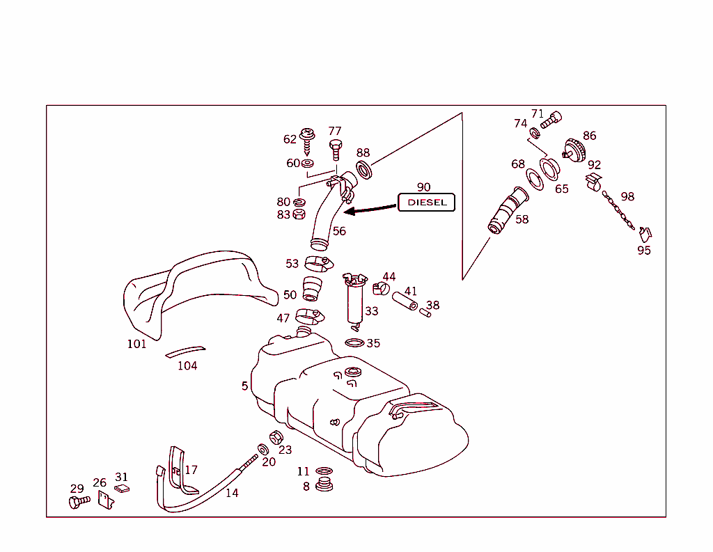 Fuel Tank With Attachment Parts
