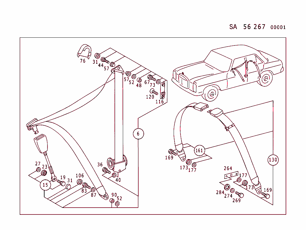 Safety Belts (Type 140 See Standard Version)
