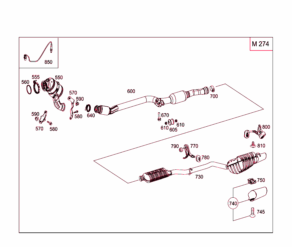Exhaust System Used On Four-Cylinder Gasoline Vehicles