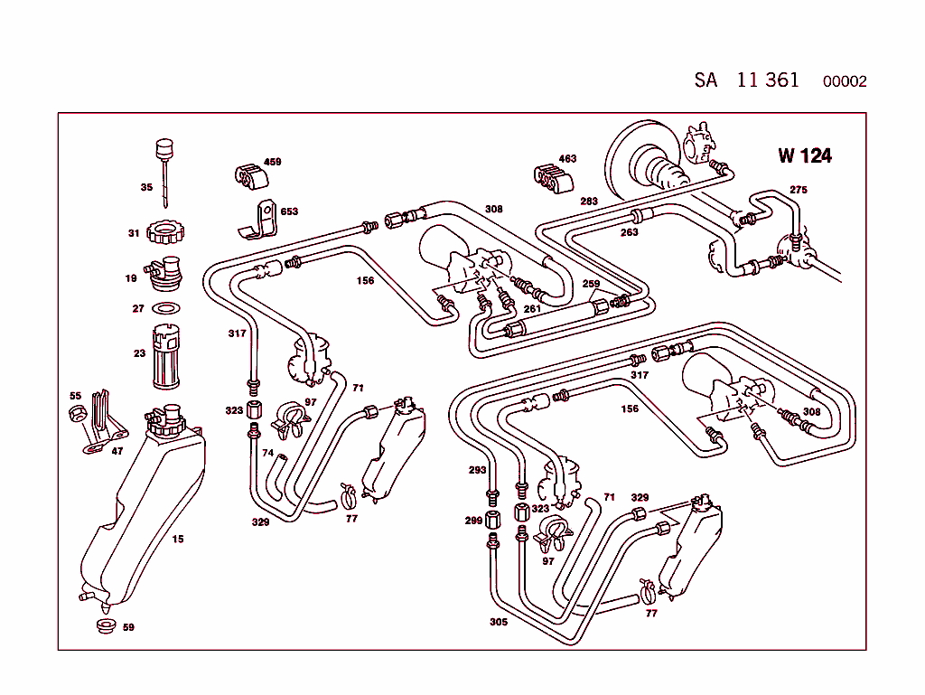 Hydraulic System Used With Automatic Locking Differential (Asd) (For Type R129,W 140 See Standard Version)