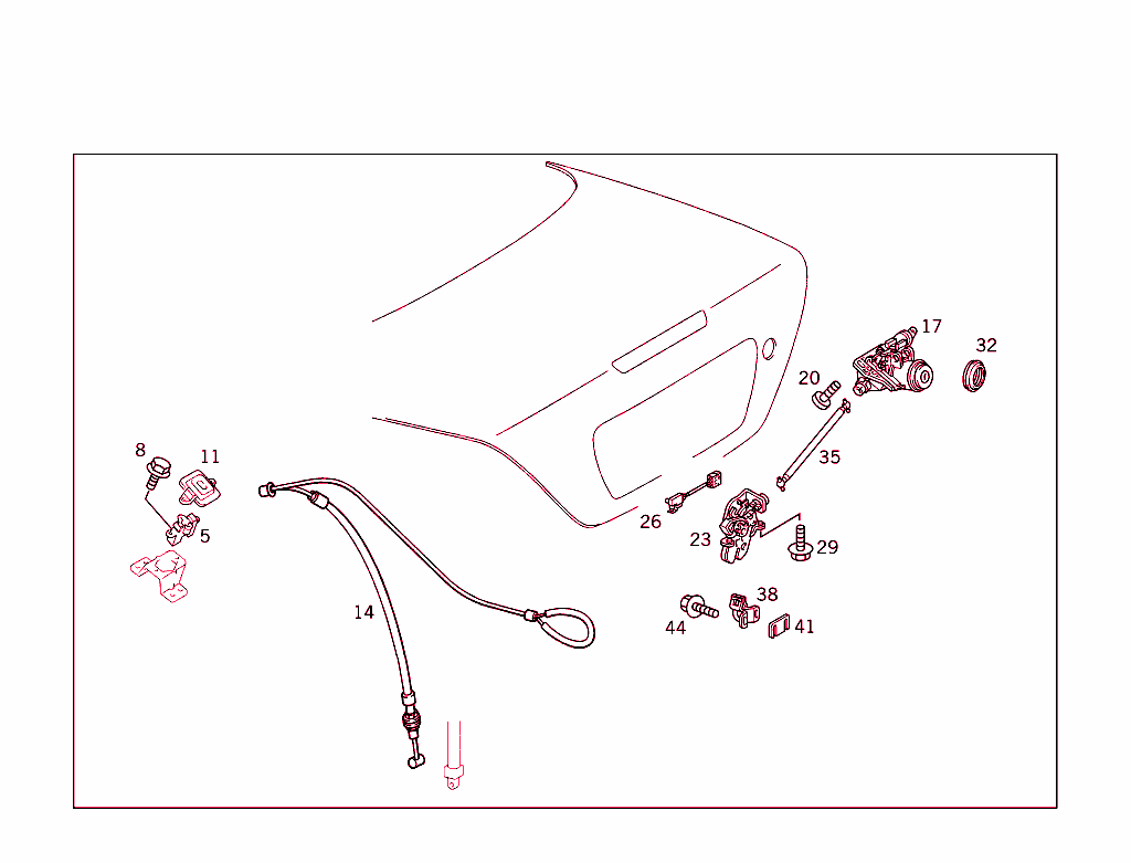 Rear Lid Latch-Type Lock, Rear Lid Attachment Parts