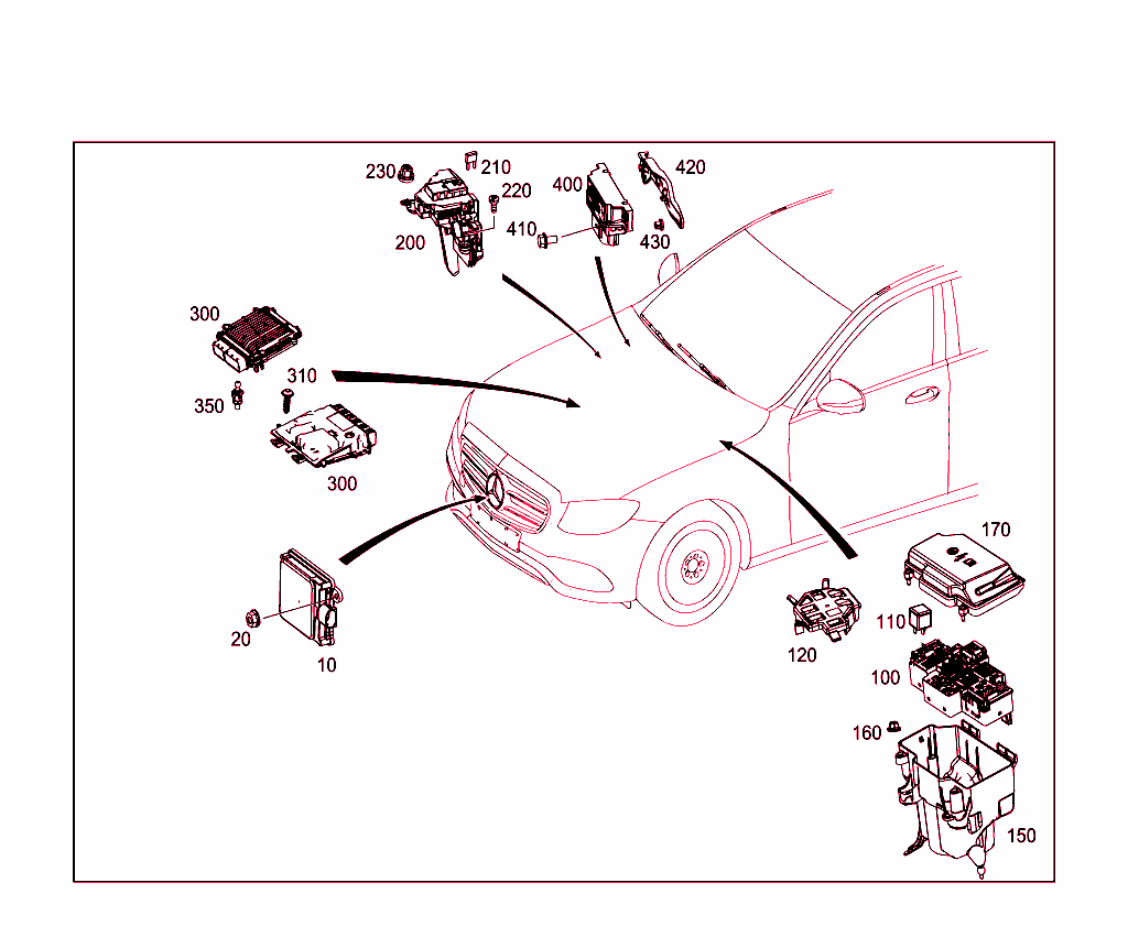 Control Units,Fuse Boxes And Relays In Engine Compartment