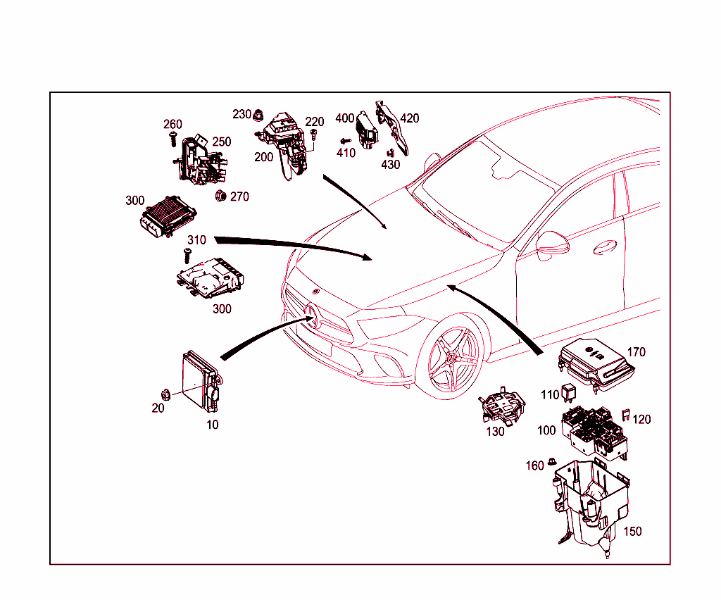 Control Units,Fuse Boxes And Relays In Engine Compartment