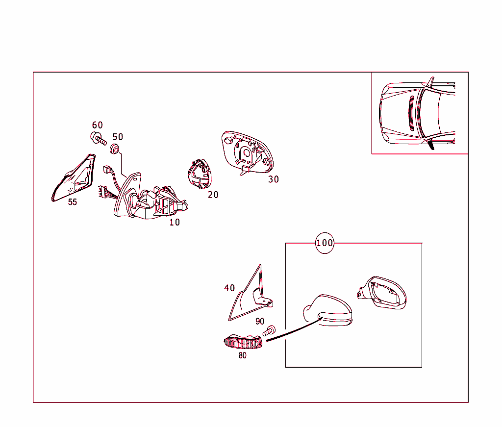 Left Outside Rearview Mirror