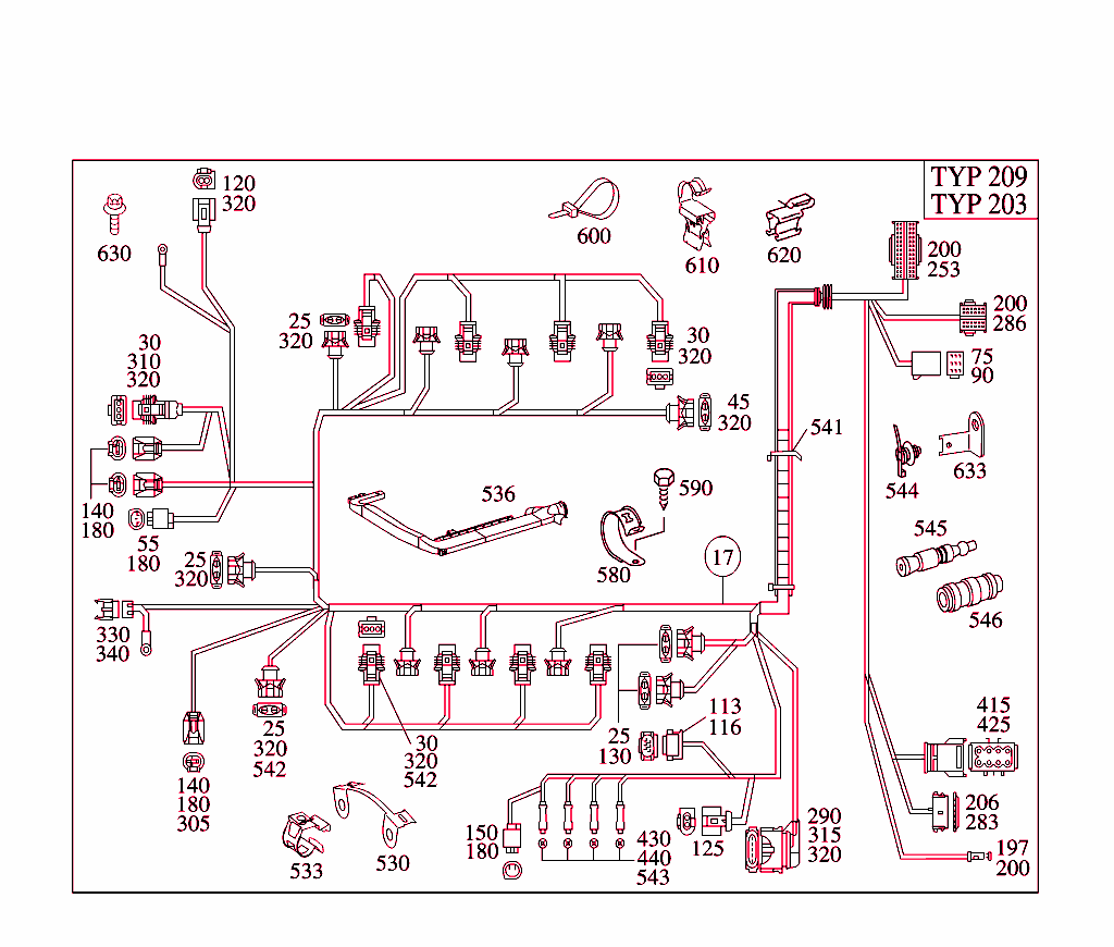 Engine Cable Harness, C/Clk-Class