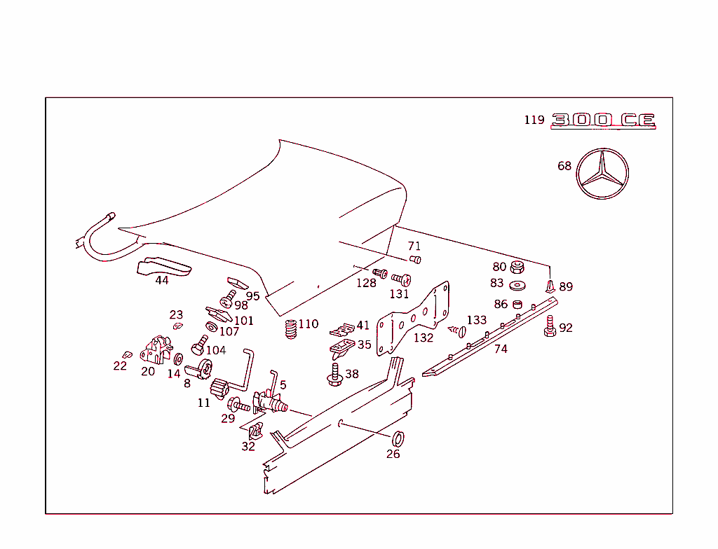 Rear Lid Latch-Type Lock, Rear Lid Attachment Parts