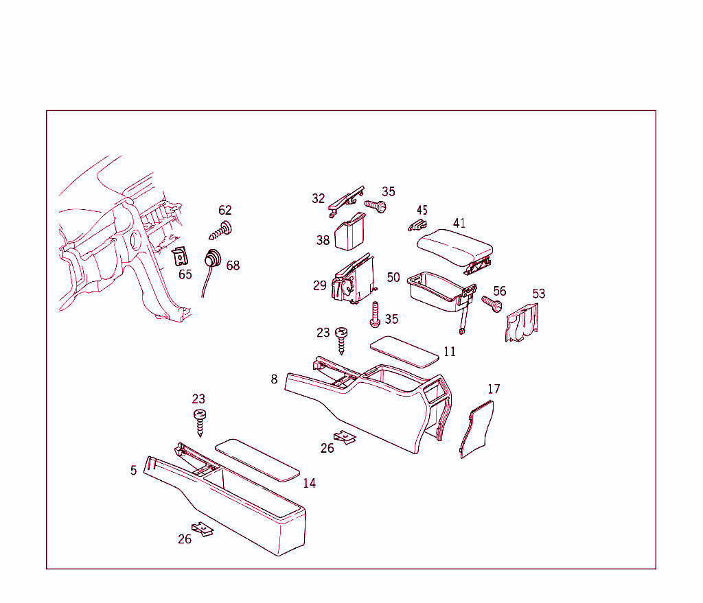 Housing With Tray, Armrest, And Ashtray