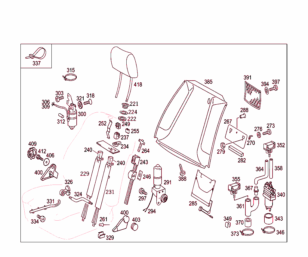 Front Seat,Luggage Net,And Headrest