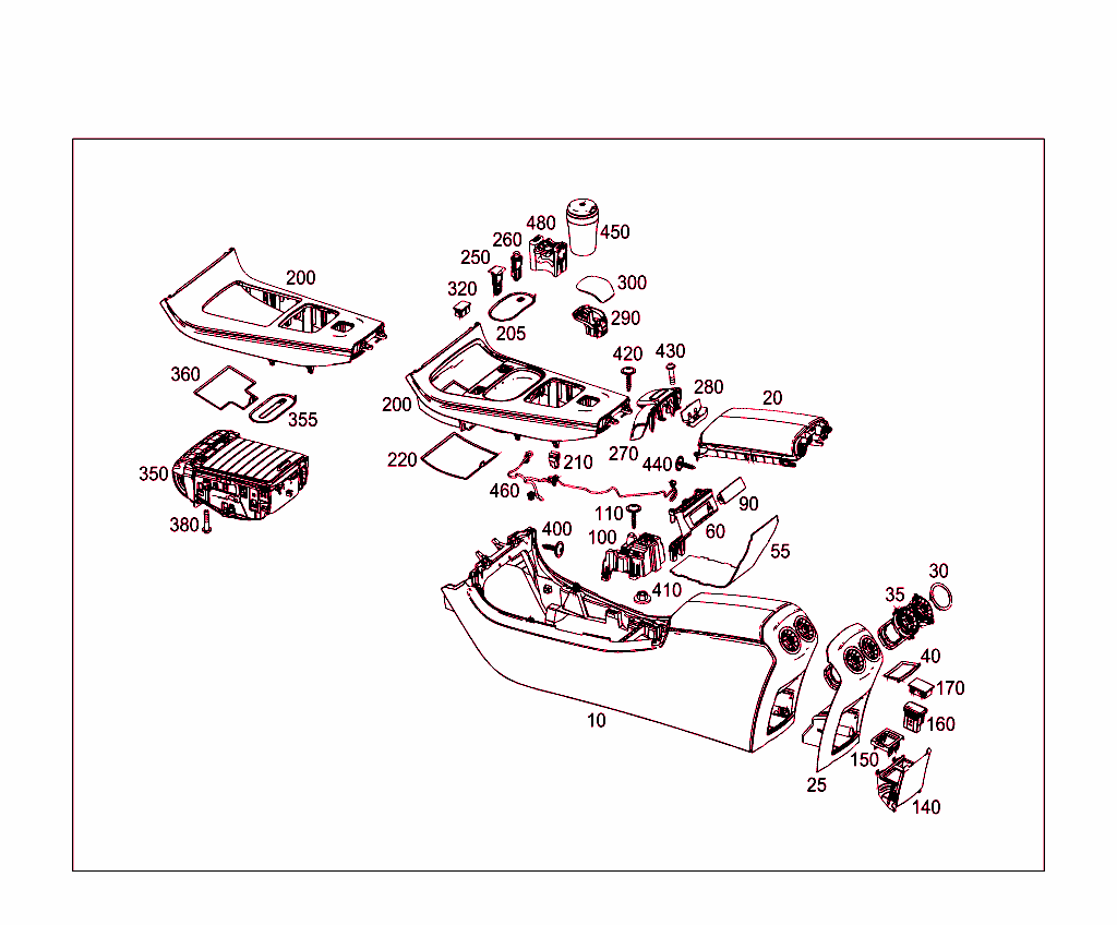 Housing With Tray, Armrest, And Ashtray