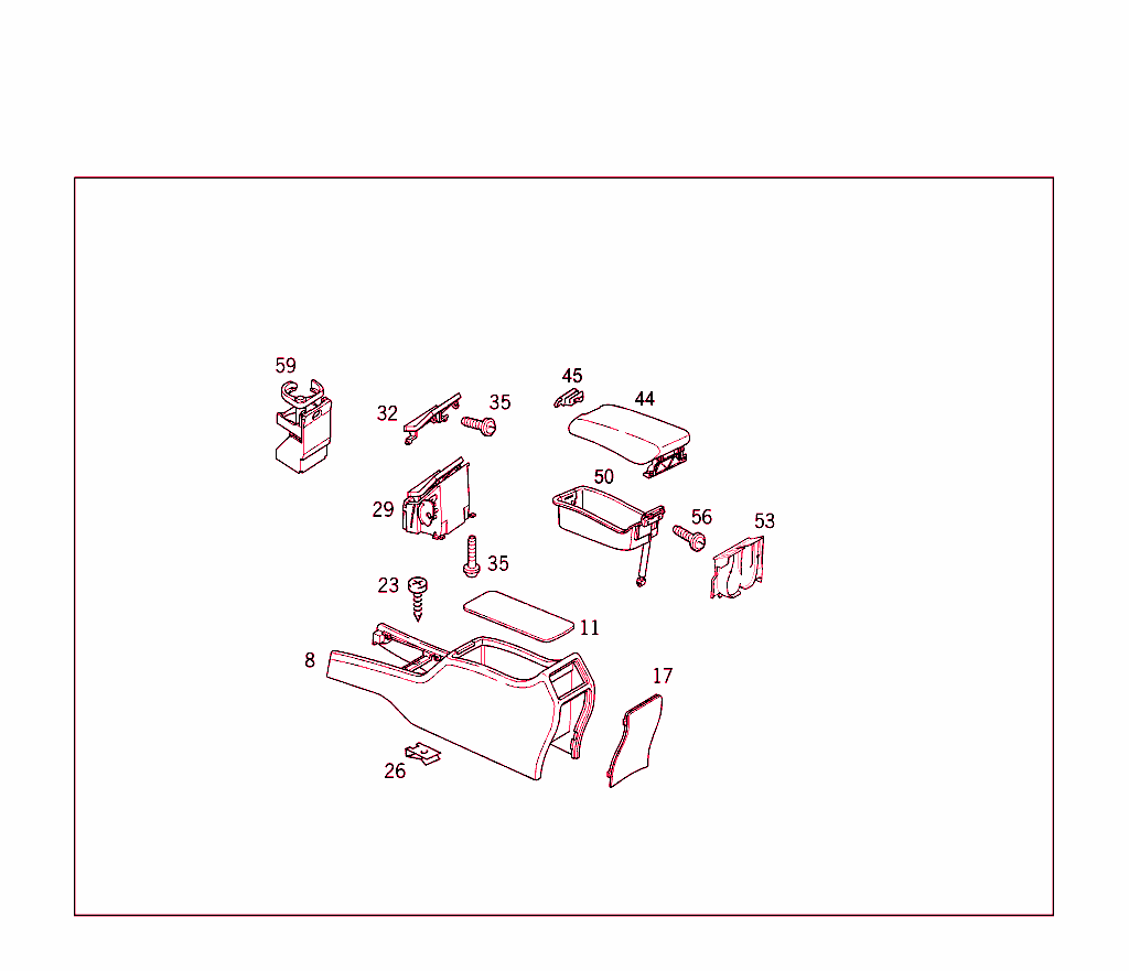 Housing With Tray, Armrest, And Ashtray