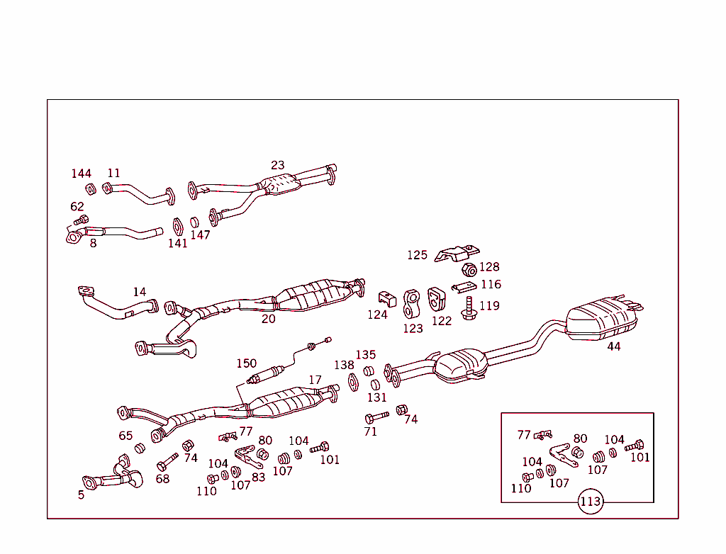 Exhaust System Used On Eight-Cylinder Gasoline Vehicles