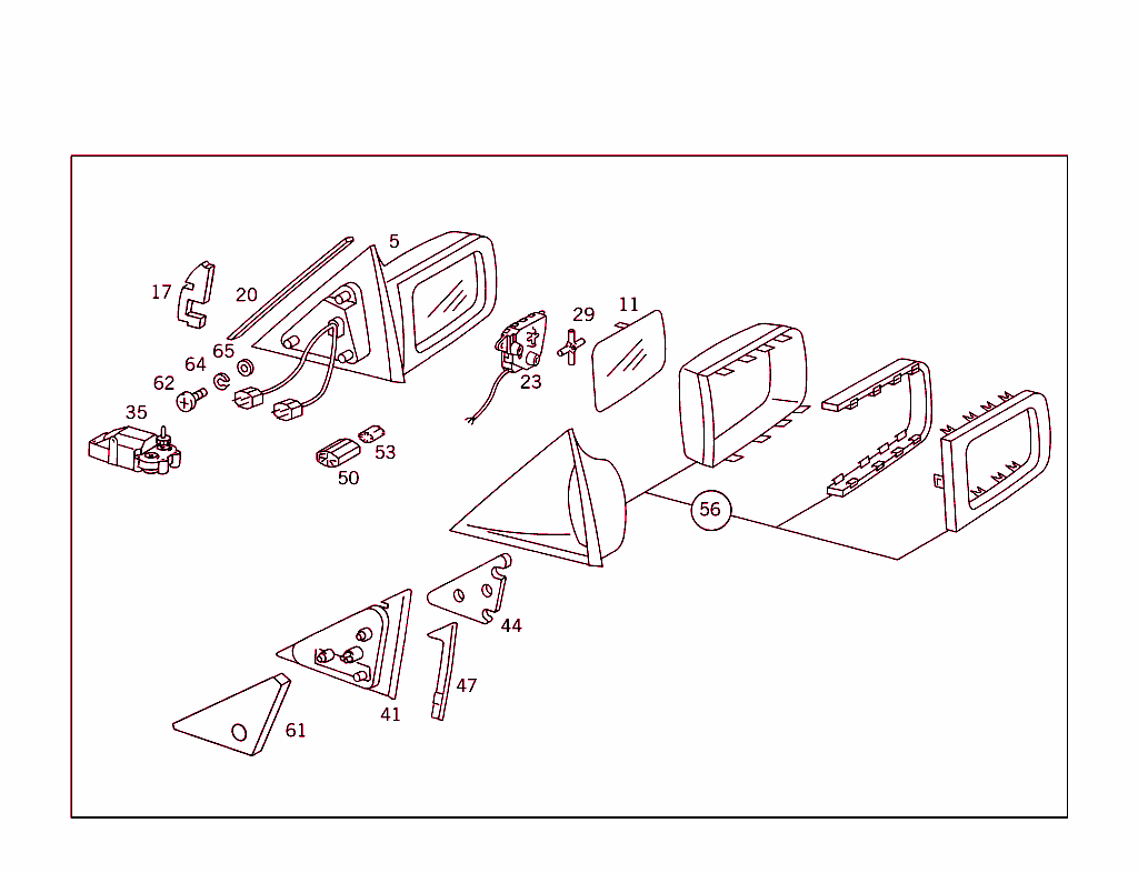 Co-Driver`s Outside Rearview Mirror