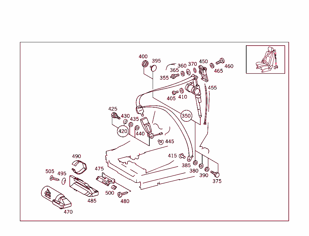 Seat Adjuster,Safety Belt,Fire Extinguisher,Child`s Seat Mounting