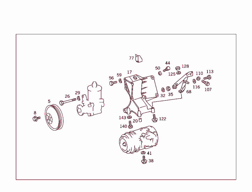 Power Steering Pump Attachment Parts