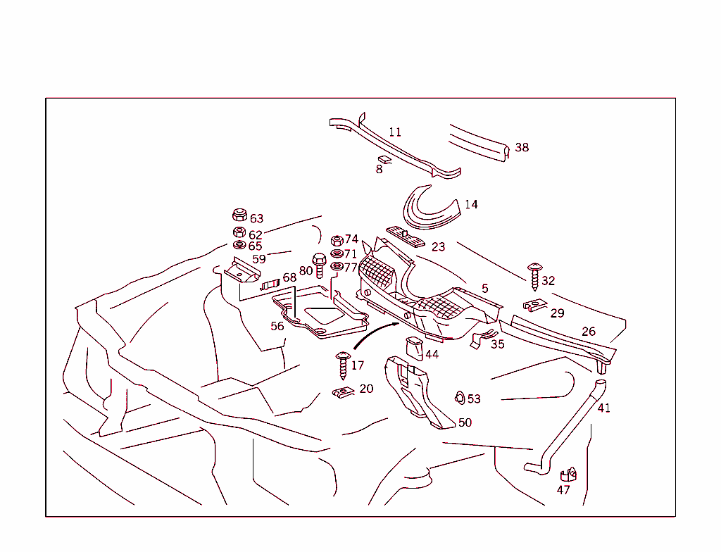 Front Panel Attachment Parts, Battery Frame