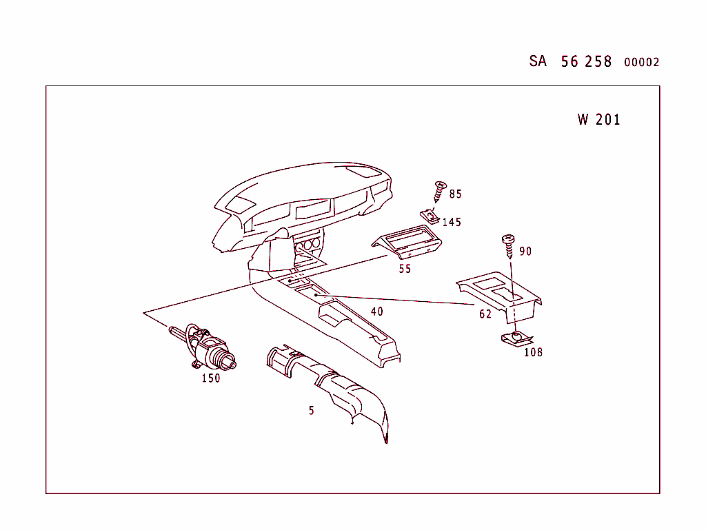 Body Parts Used With Webasto Auxiliary Heater (For Type 124,129 See Standard Version)