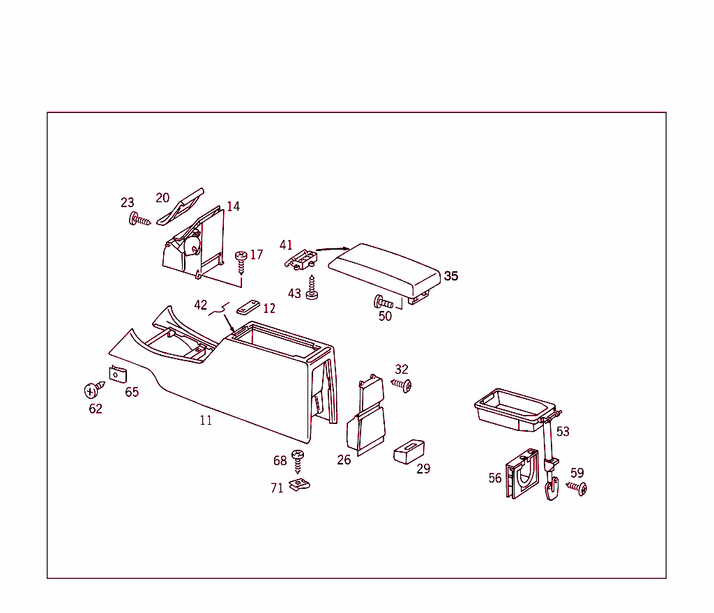 Housing With Tray, Armrest, And Ashtray