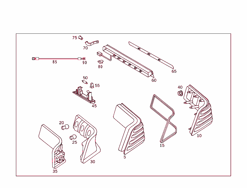 Rear Lamps, Additional Stop Light, And License Plate Lamp