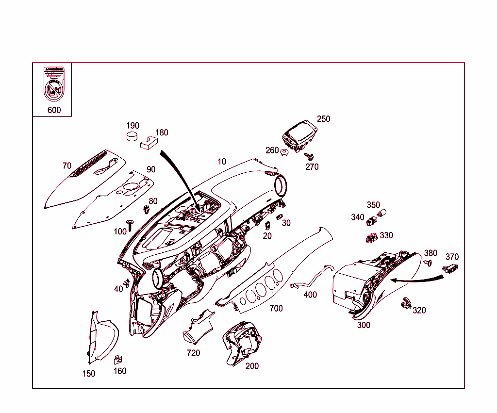 Instrument Panel And Gloves Compartment Box With Passenger Air Bag