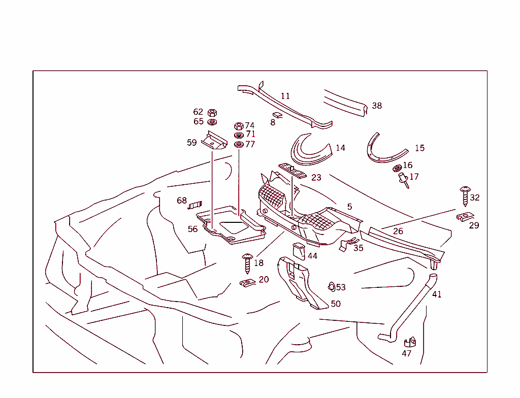 Front Panel Attachment Parts, Battery Frame