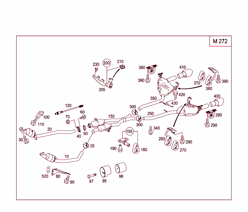 Exhaust System Used On Six-Cylinder Gasoline Vehicles