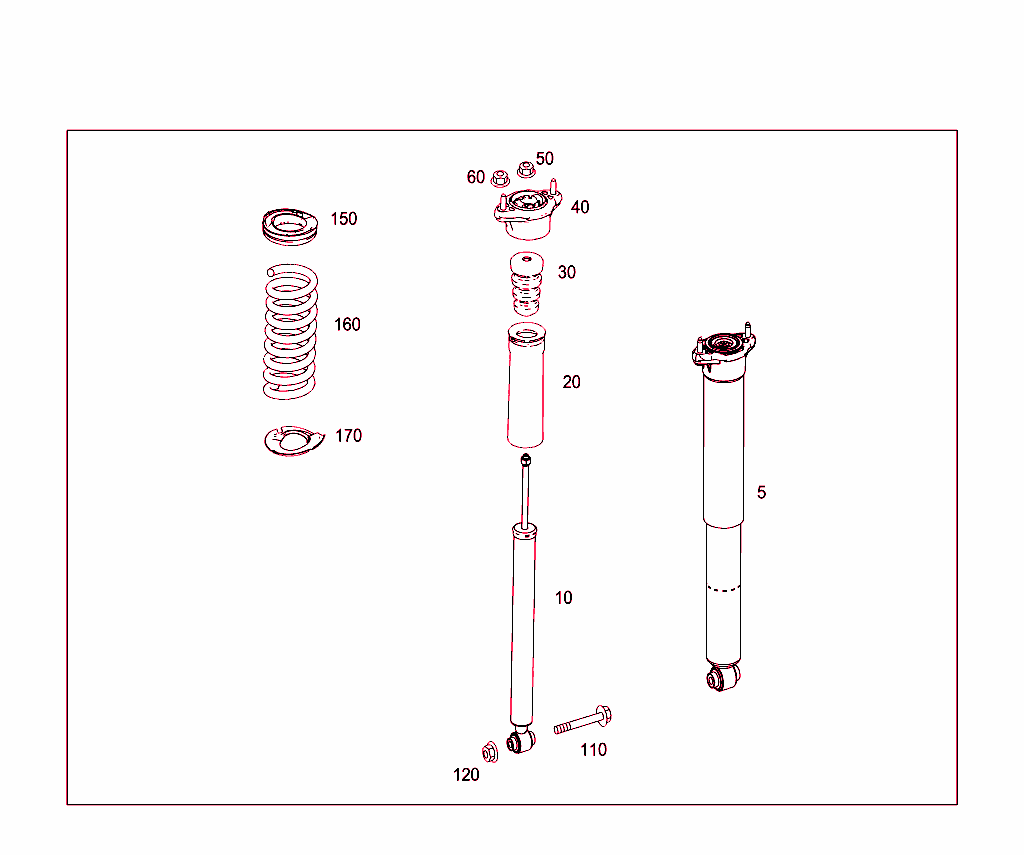 Spring Strut And Spring Strut Mounting Rear