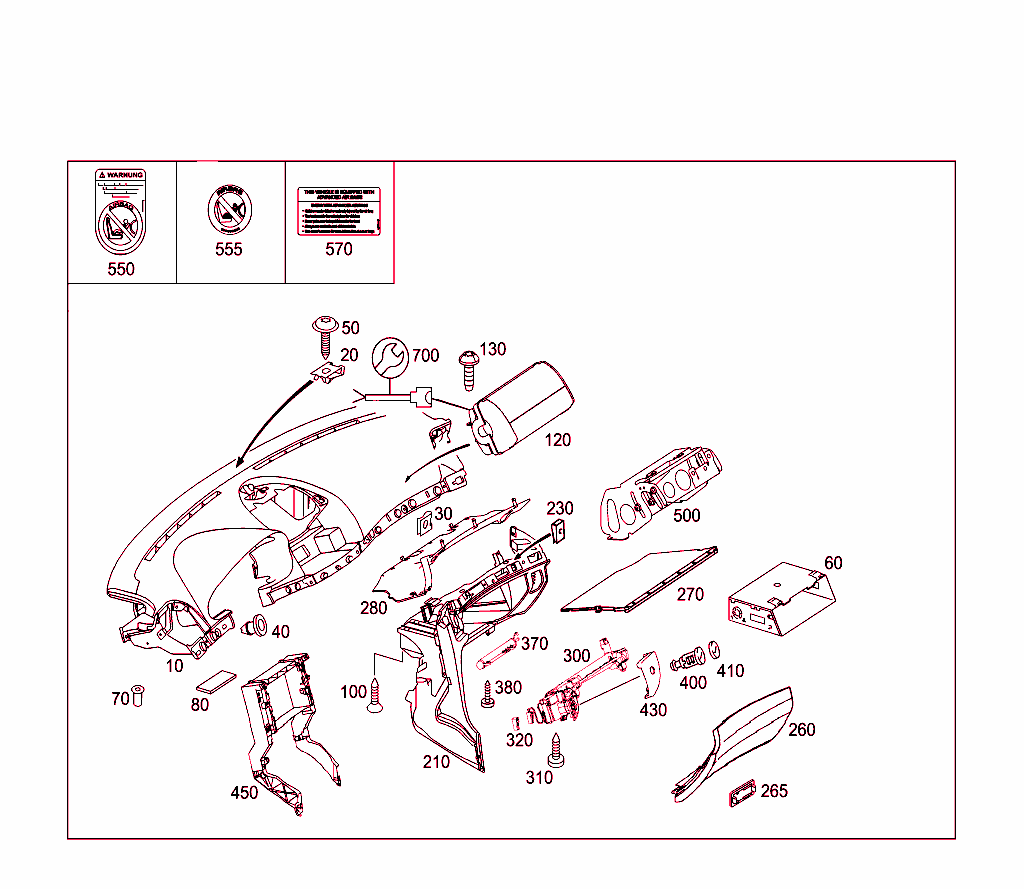 Instrument Panel And Gloves Compartment Box With Passenger Air Bag
