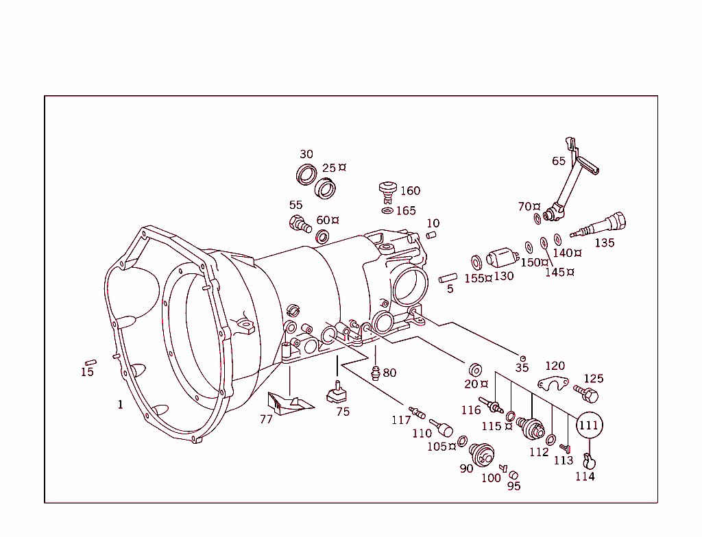 Transmission Case,Vacuum Box, Solenoid Valve,Control Pressure Cable
