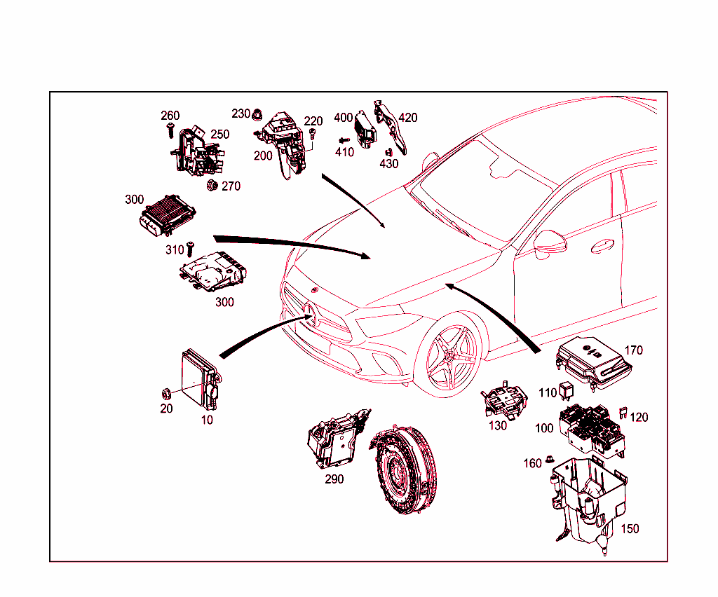 Control Units,Fuse Boxes And Relays In Engine Compartment