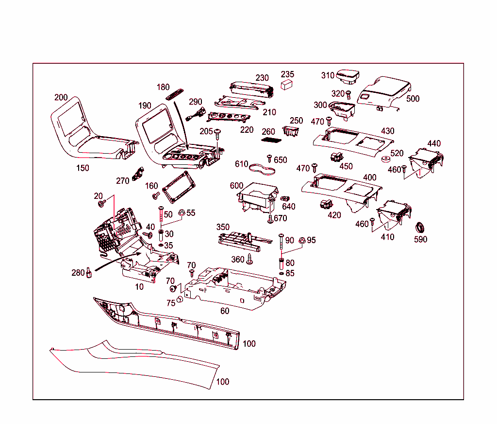 Housing With Tray, Armrest, And Ashtray