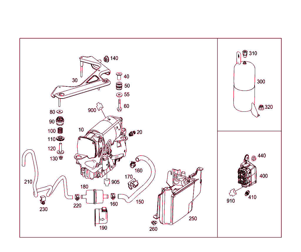 Compressor,Pressure Reservoir And Valve Unit