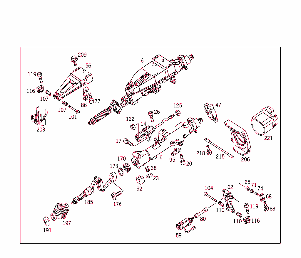 Steering Column Jacket Tube And Steering Shaft,Electrically Adjustable