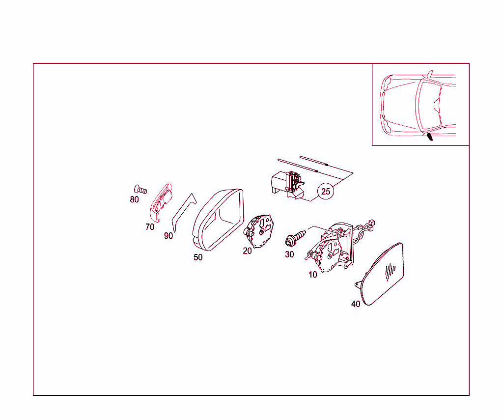 Left Outside Rearview Mirror