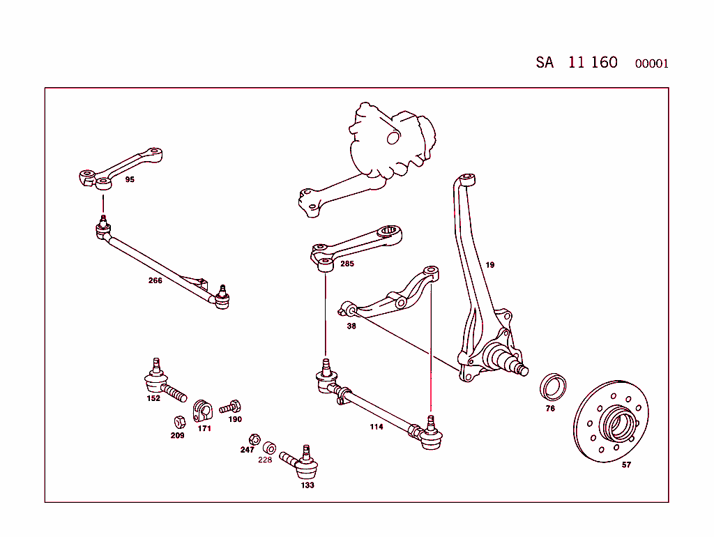 Front Axle Parts And Steering Linkage