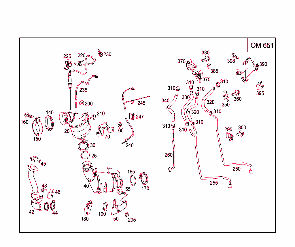 Exhaust System For Four-Cylinder Diesel Vehicles