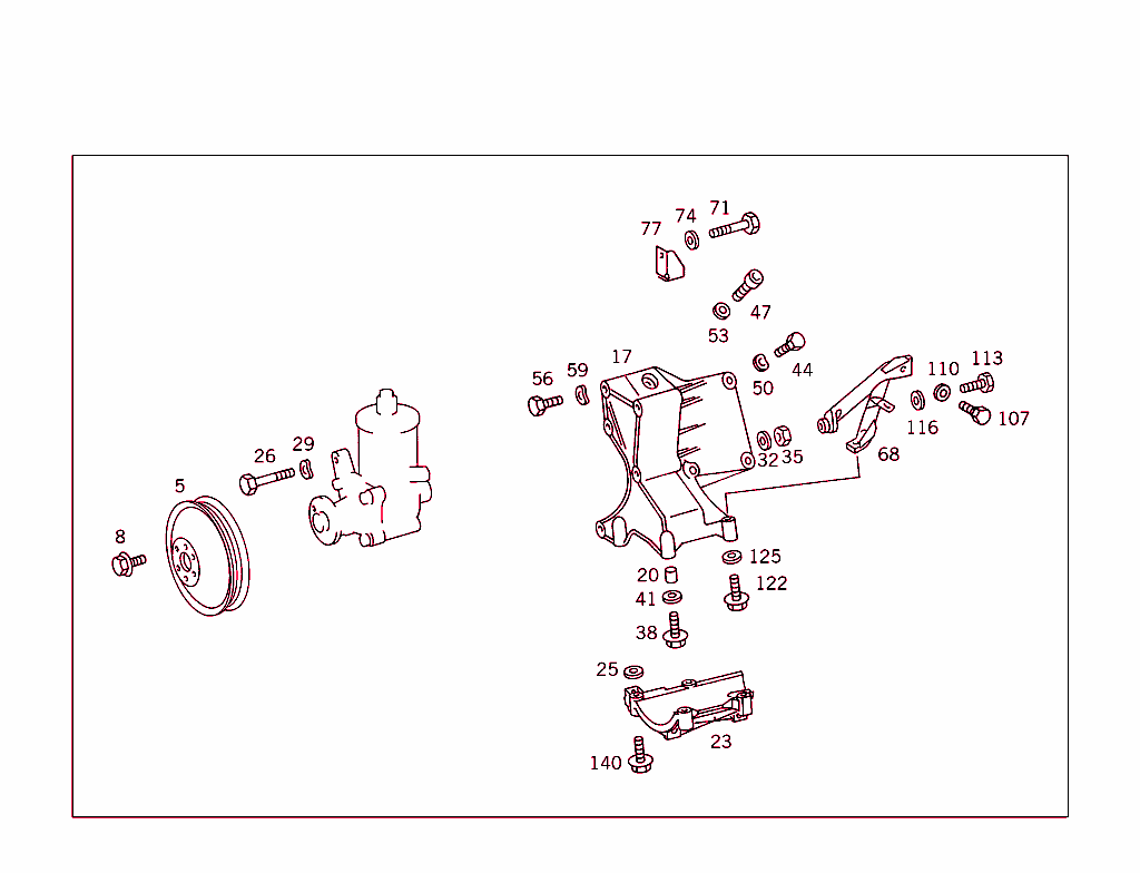Power Steering Pump Attachment Parts