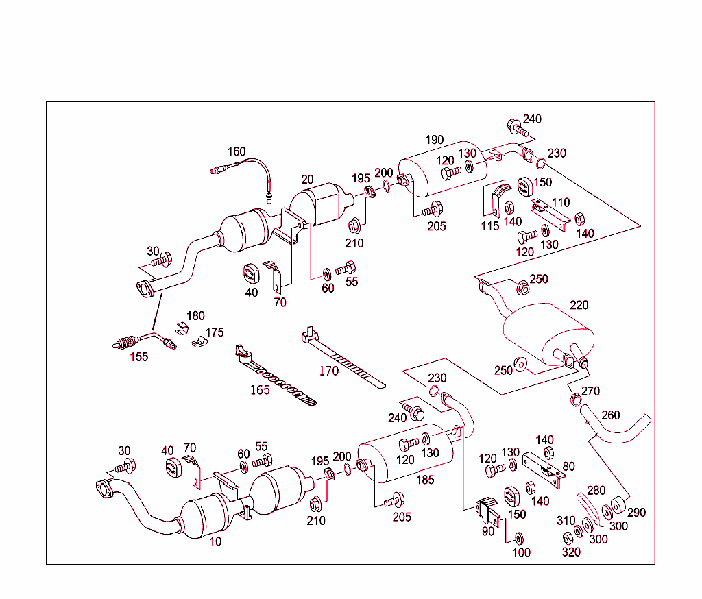 Exhaust System Used On Eight-Cylinder Gasoline Vehicles