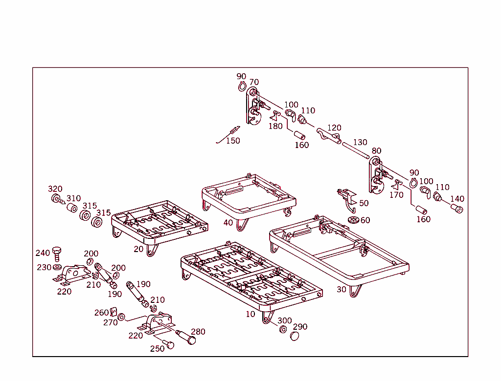 Rear Seat Support & Cushion Frame Split (1/3:2/3)