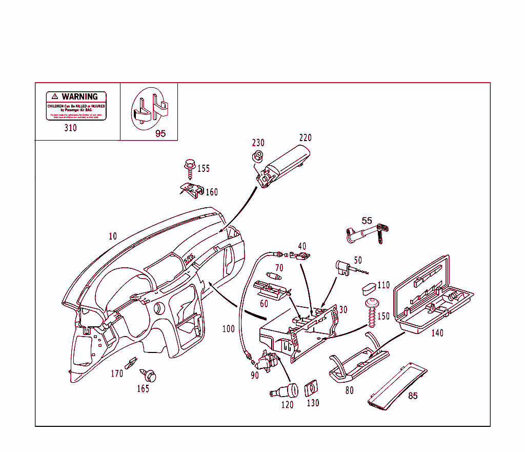 Instrument Panel And Gloves Compartment Box With Passenger Air Bag