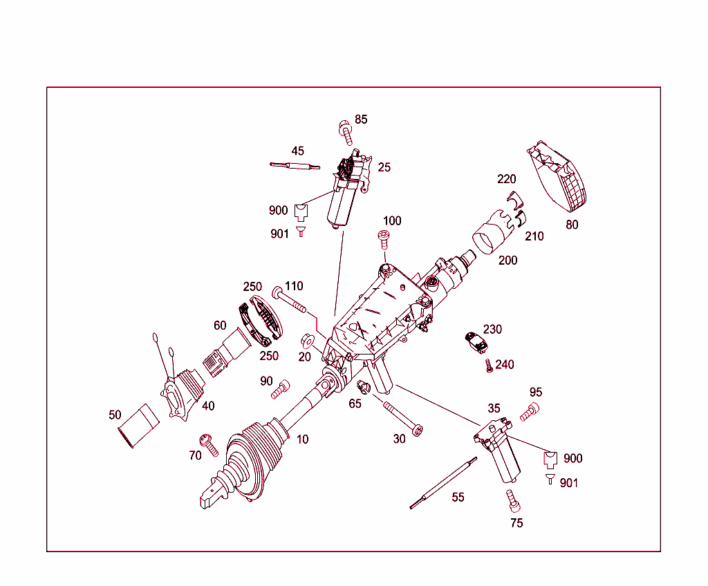 Steering Column Jacket Tube And Steering Shaft,Electrically Adjustable