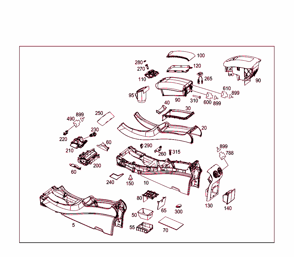 Housing With Tray, Armrest, And Ashtray