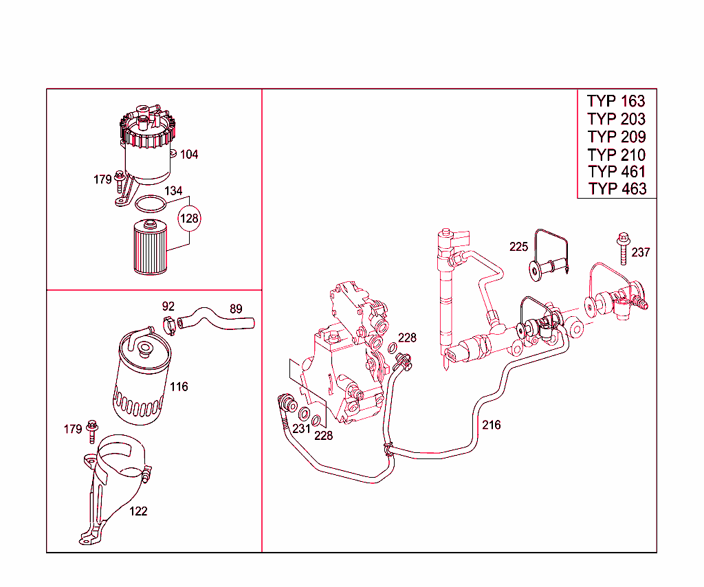 Fuel Filter,Lines And Thermostat